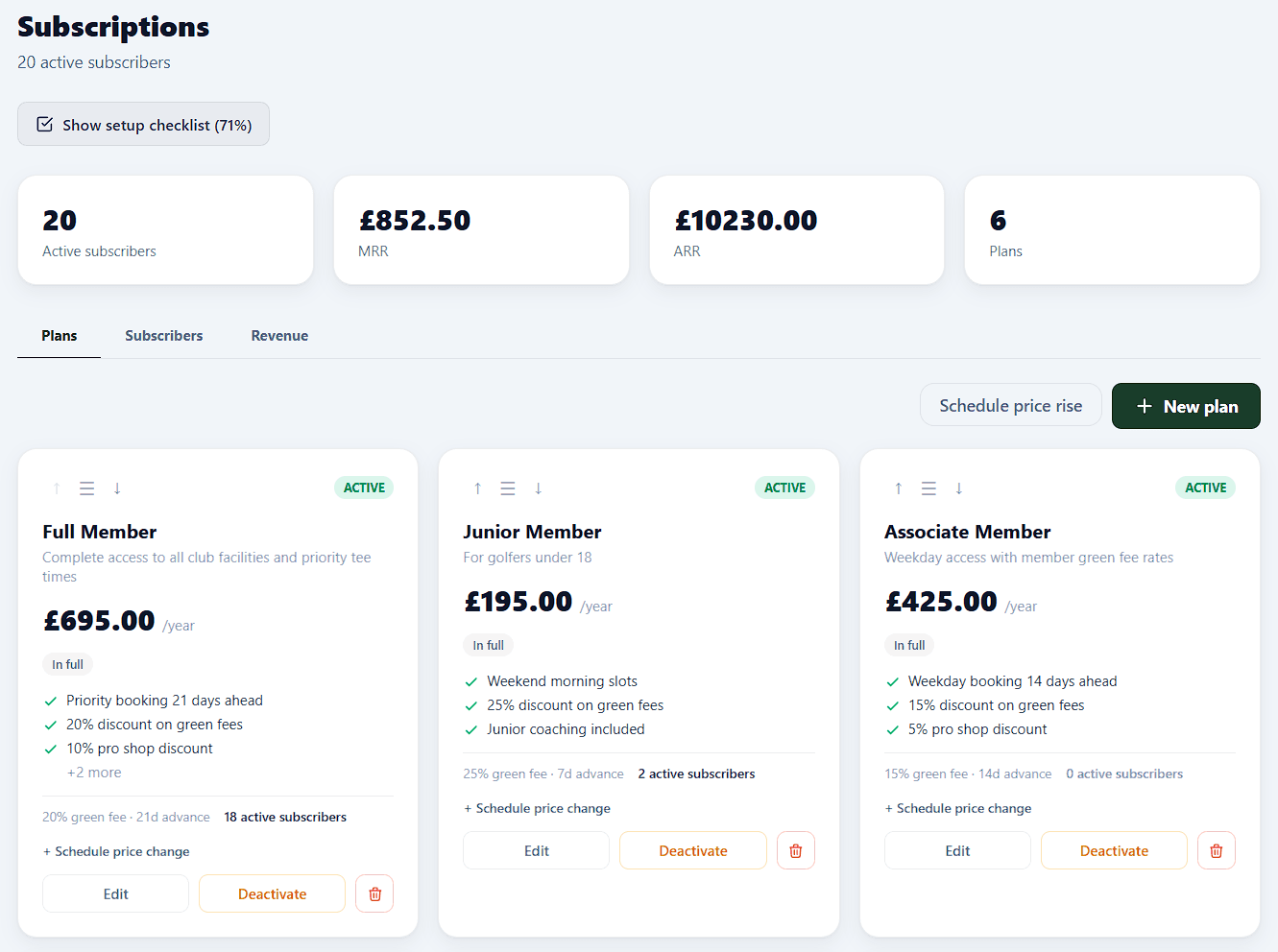 The Munya Membership & CRM screen